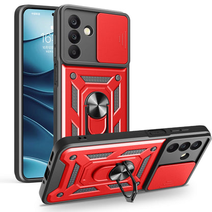 Samsung Galaxy A26 5G Sliding Camera Cover Magnetic Ring Stand Shockproof TPU + PC Protective Phone Case