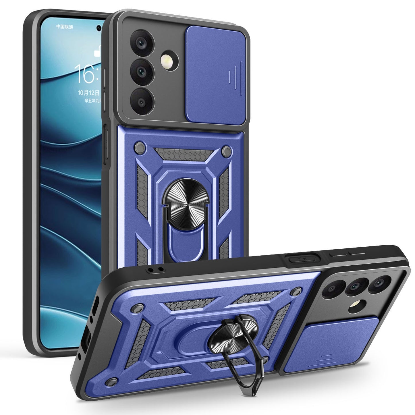 Samsung Galaxy A26 5G Sliding Camera Cover Magnetic Ring Stand Shockproof TPU + PC Protective Phone Case