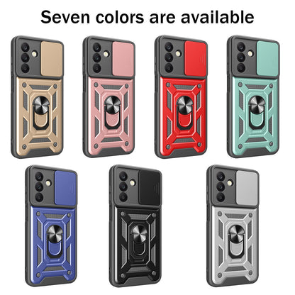 Samsung Galaxy A26 5G Sliding Camera Cover Magnetic Ring Stand Shockproof TPU + PC Protective Phone Case
