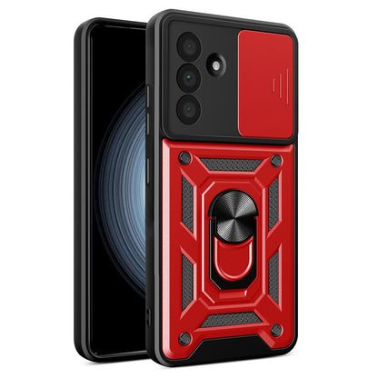 Samsung Galaxy A36 5G Sliding Camera Cover Magnetic Ring Stand Shockproof TPU + PC Protective Phone Case