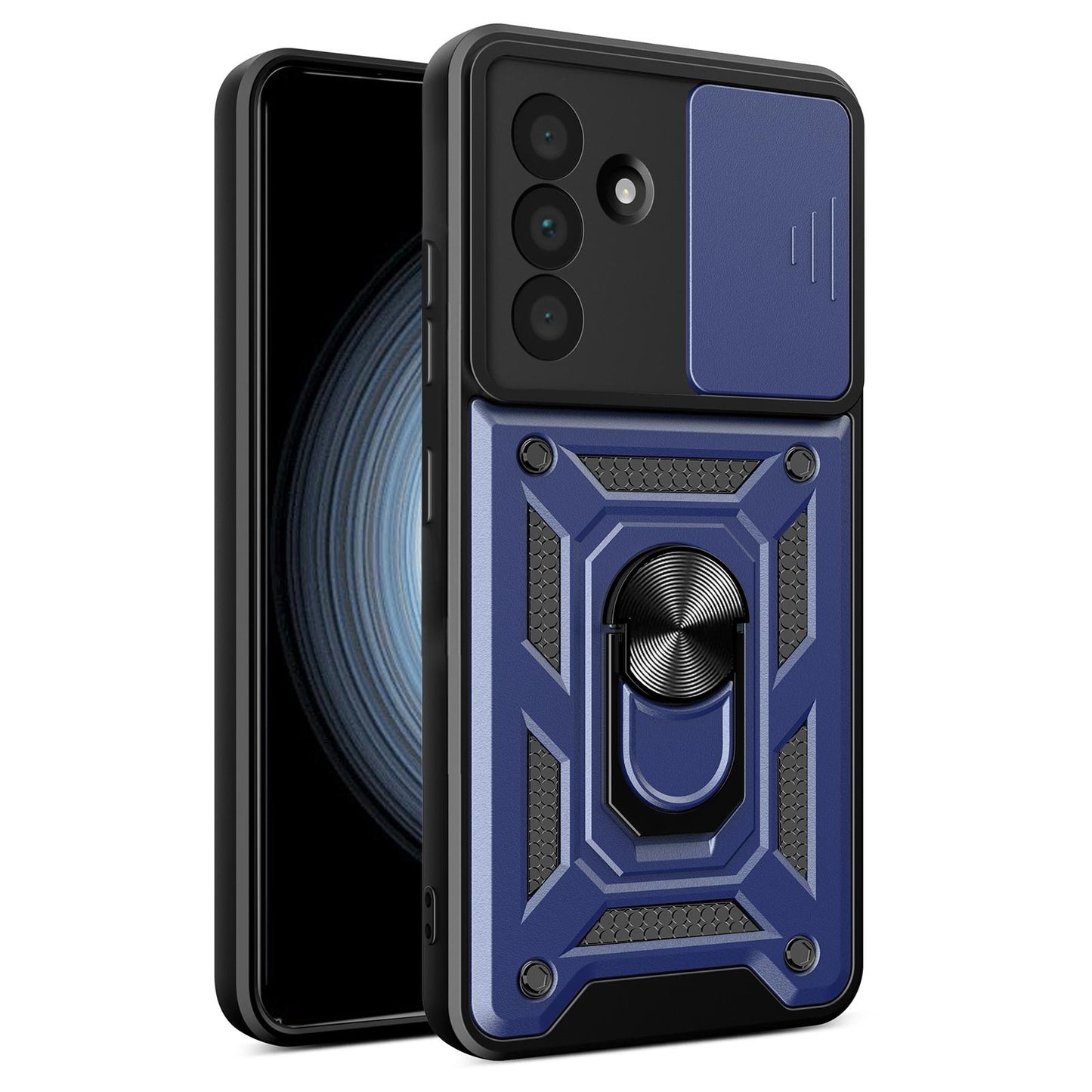 Samsung Galaxy A36 5G Sliding Camera Cover Magnetic Ring Stand Shockproof TPU + PC Protective Phone Case