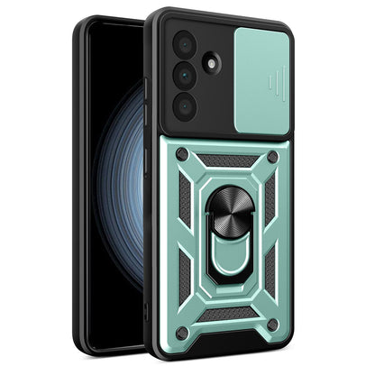 Samsung Galaxy A36 5G Sliding Camera Cover Magnetic Ring Stand Shockproof TPU + PC Protective Phone Case