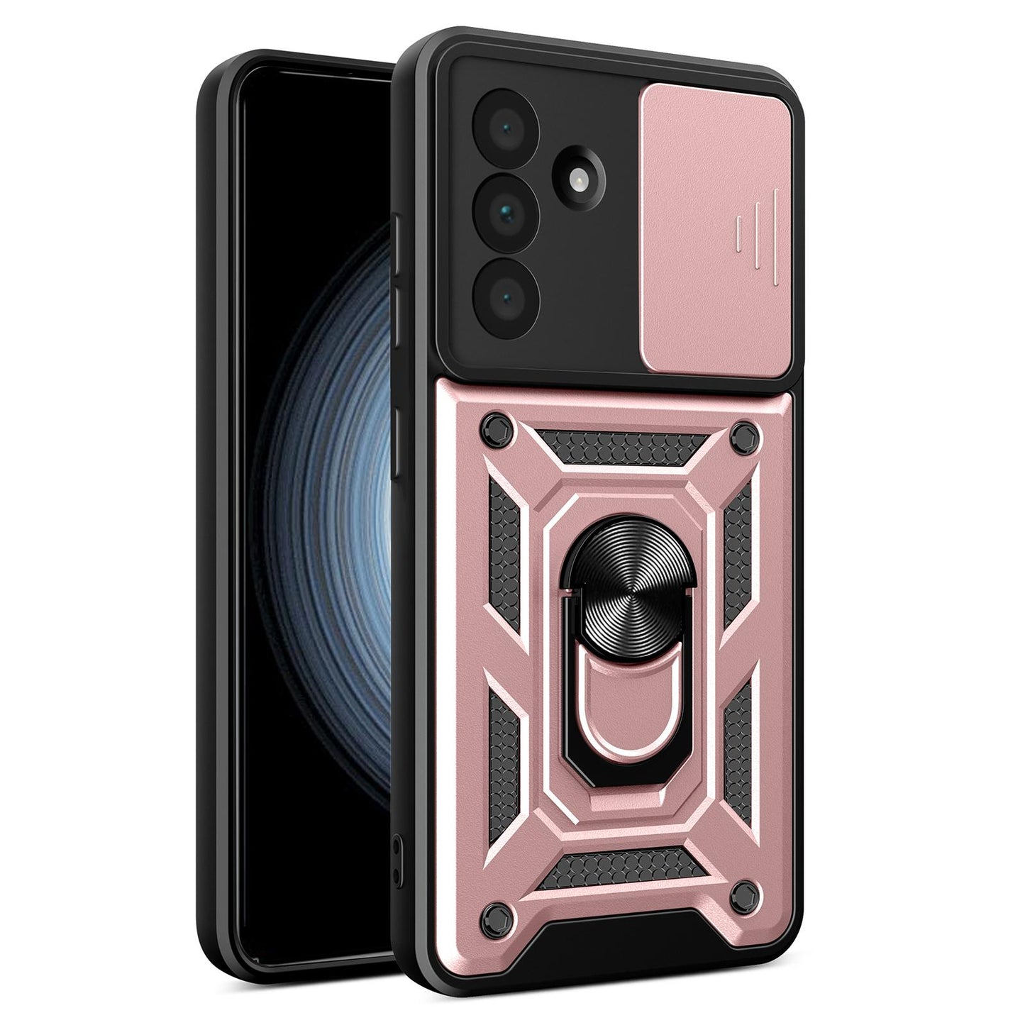 Samsung Galaxy A36 5G Sliding Camera Cover Magnetic Ring Stand Shockproof TPU + PC Protective Phone Case
