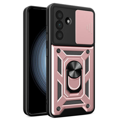 Samsung Galaxy A36 5G Sliding Camera Cover Magnetic Ring Stand Shockproof TPU + PC Protective Phone Case