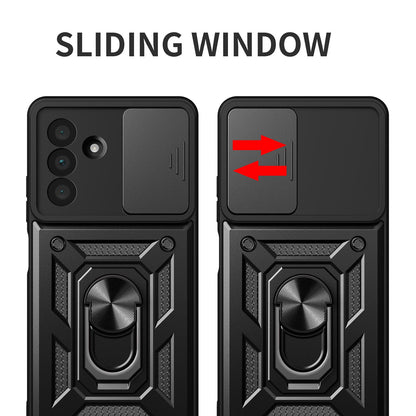 Samsung Galaxy A36 5G Sliding Camera Cover Magnetic Ring Stand Shockproof TPU + PC Protective Phone Case