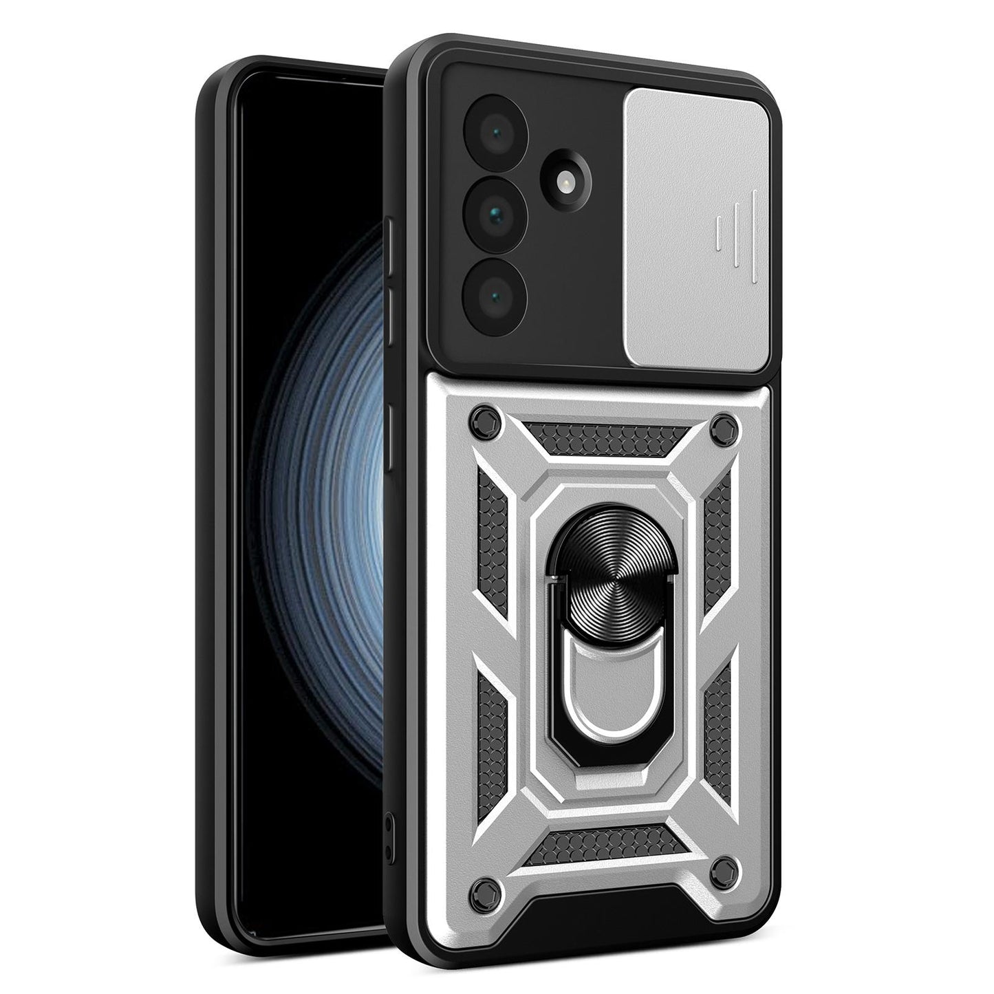 Samsung Galaxy A36 5G Sliding Camera Cover Magnetic Ring Stand Shockproof TPU + PC Protective Phone Case