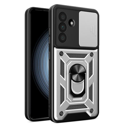 Samsung Galaxy A36 5G Sliding Camera Cover Magnetic Ring Stand Shockproof TPU + PC Protective Phone Case