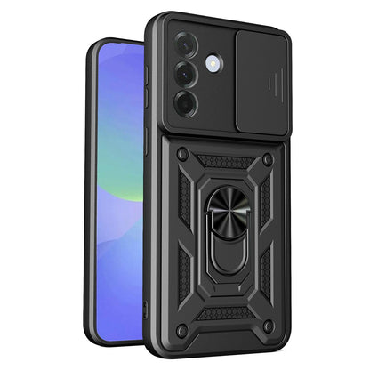 Samsung Galaxy A37 5G Sliding Camera Cover Magnetic Ring Stand Shockproof TPU + PC Protective Phone Case