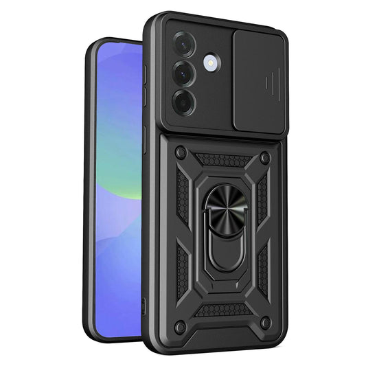 Samsung Galaxy A37 5G Sliding Camera Cover Magnetic Ring Stand Shockproof TPU + PC Protective Phone Case