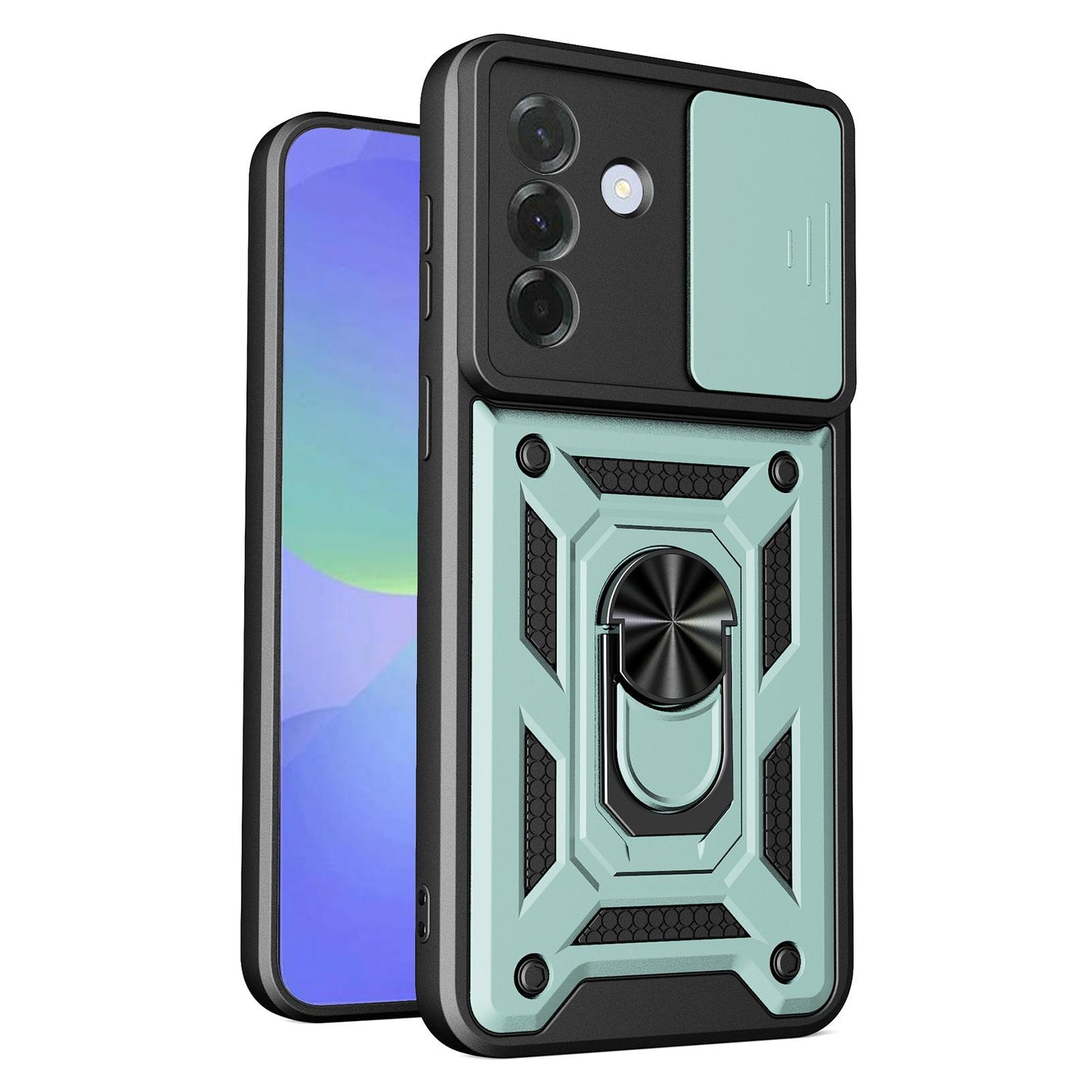 Samsung Galaxy A37 5G Sliding Camera Cover Magnetic Ring Stand Shockproof TPU + PC Protective Phone Case