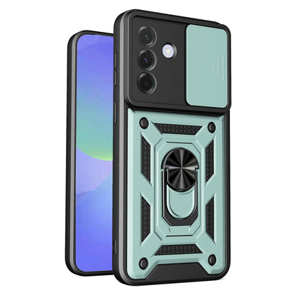 Samsung Galaxy A37 5G Sliding Camera Cover Magnetic Ring Stand Shockproof TPU + PC Protective Phone Case