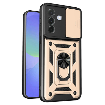 Samsung Galaxy A37 5G Sliding Camera Cover Magnetic Ring Stand Shockproof TPU + PC Protective Phone Case