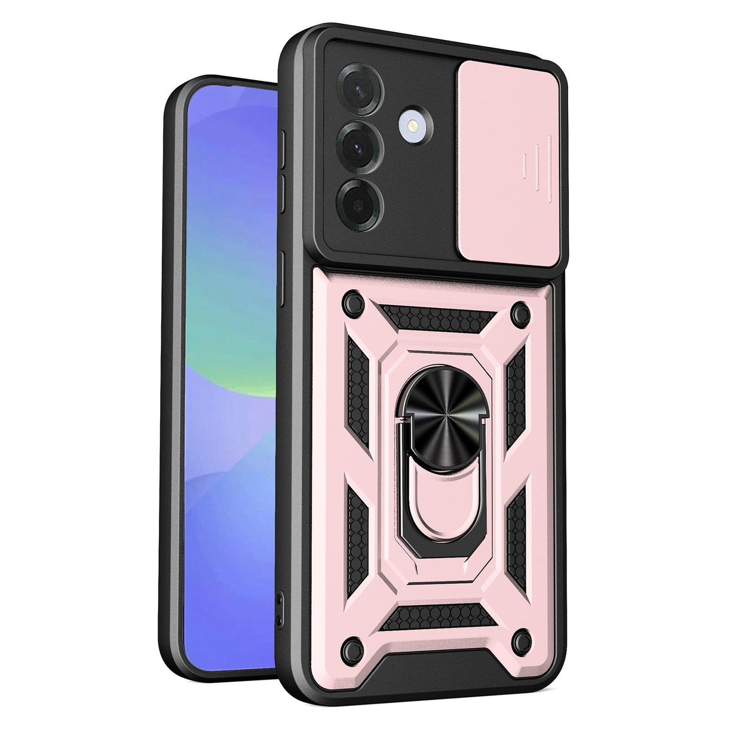 Samsung Galaxy A37 5G Sliding Camera Cover Magnetic Ring Stand Shockproof TPU + PC Protective Phone Case