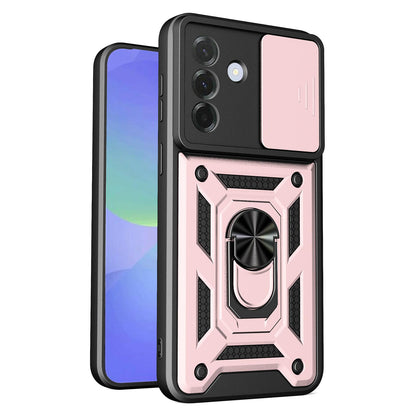 Samsung Galaxy A37 5G Sliding Camera Cover Magnetic Ring Stand Shockproof TPU + PC Protective Phone Case