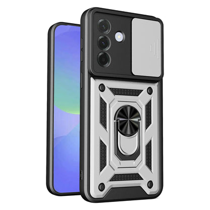 Samsung Galaxy A37 5G Sliding Camera Cover Magnetic Ring Stand Shockproof TPU + PC Protective Phone Case