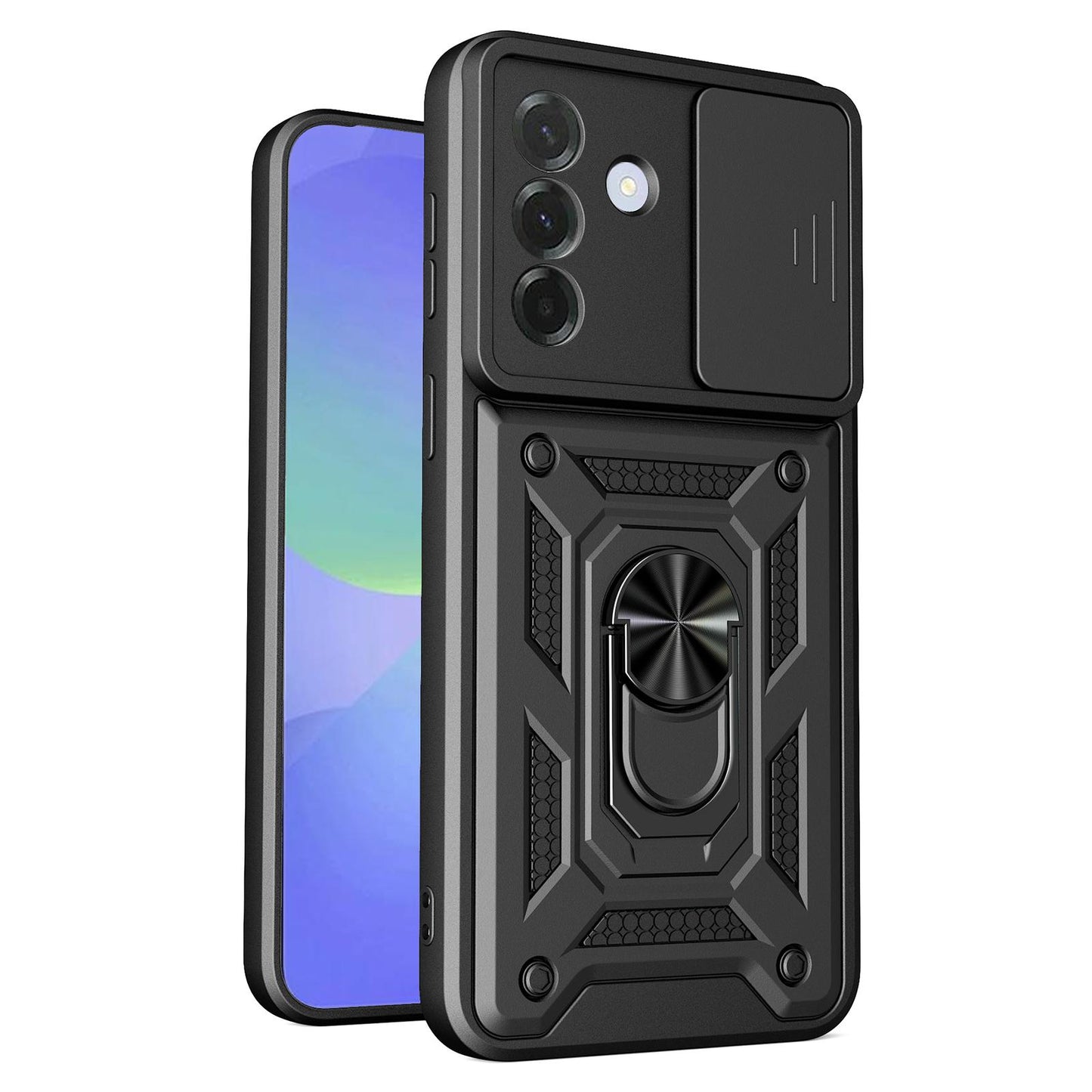 Samsung Galaxy A57 5G Sliding Camera Cover Magnetic Ring Stand Shockproof TPU + PC Protective Phone Case
