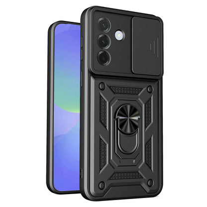 Samsung Galaxy A57 5G Sliding Camera Cover Magnetic Ring Stand Shockproof TPU + PC Protective Phone Case