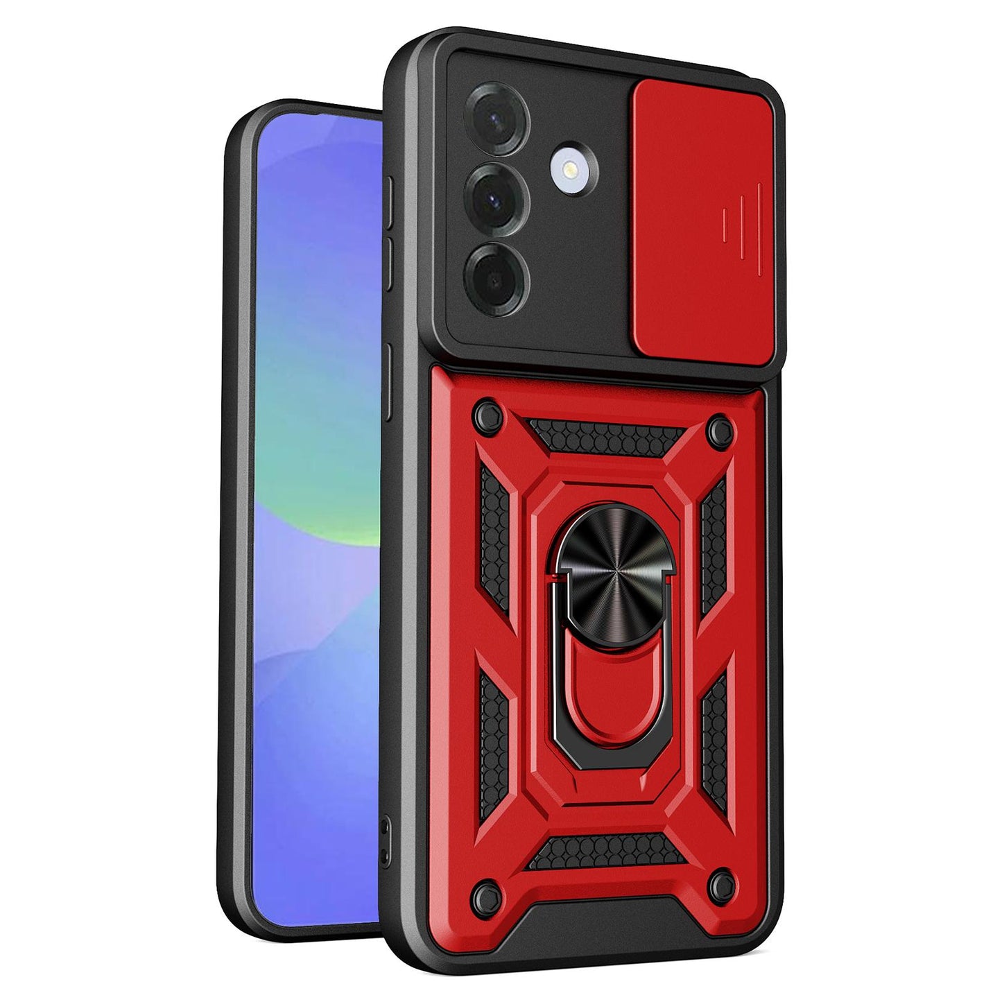 Samsung Galaxy A57 5G Sliding Camera Cover Magnetic Ring Stand Shockproof TPU + PC Protective Phone Case