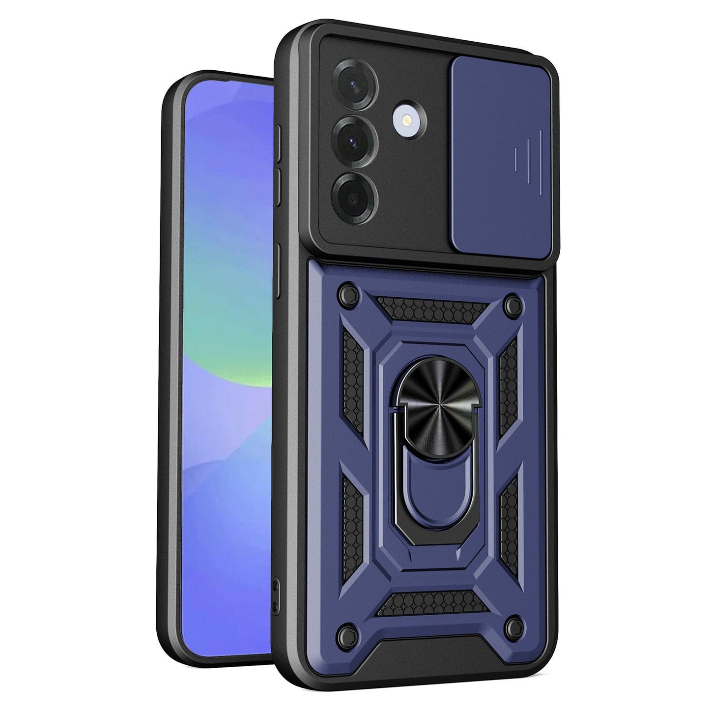Samsung Galaxy A57 5G Sliding Camera Cover Magnetic Ring Stand Shockproof TPU + PC Protective Phone Case