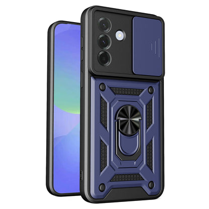 Samsung Galaxy A57 5G Sliding Camera Cover Magnetic Ring Stand Shockproof TPU + PC Protective Phone Case