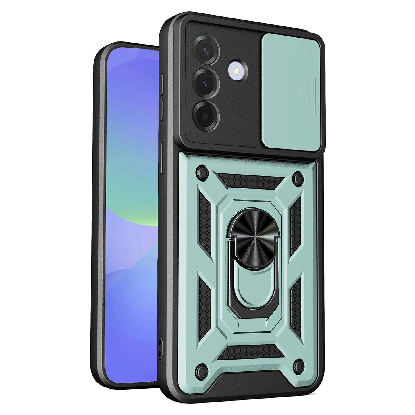 Samsung Galaxy A57 5G Sliding Camera Cover Magnetic Ring Stand Shockproof TPU + PC Protective Phone Case