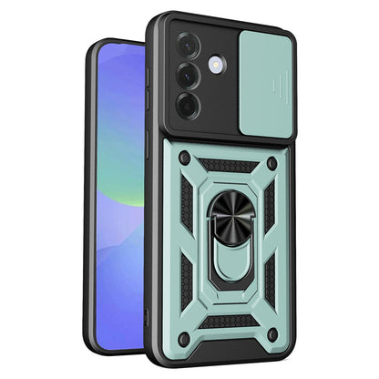 Samsung Galaxy A57 5G Sliding Camera Cover Magnetic Ring Stand Shockproof TPU + PC Protective Phone Case