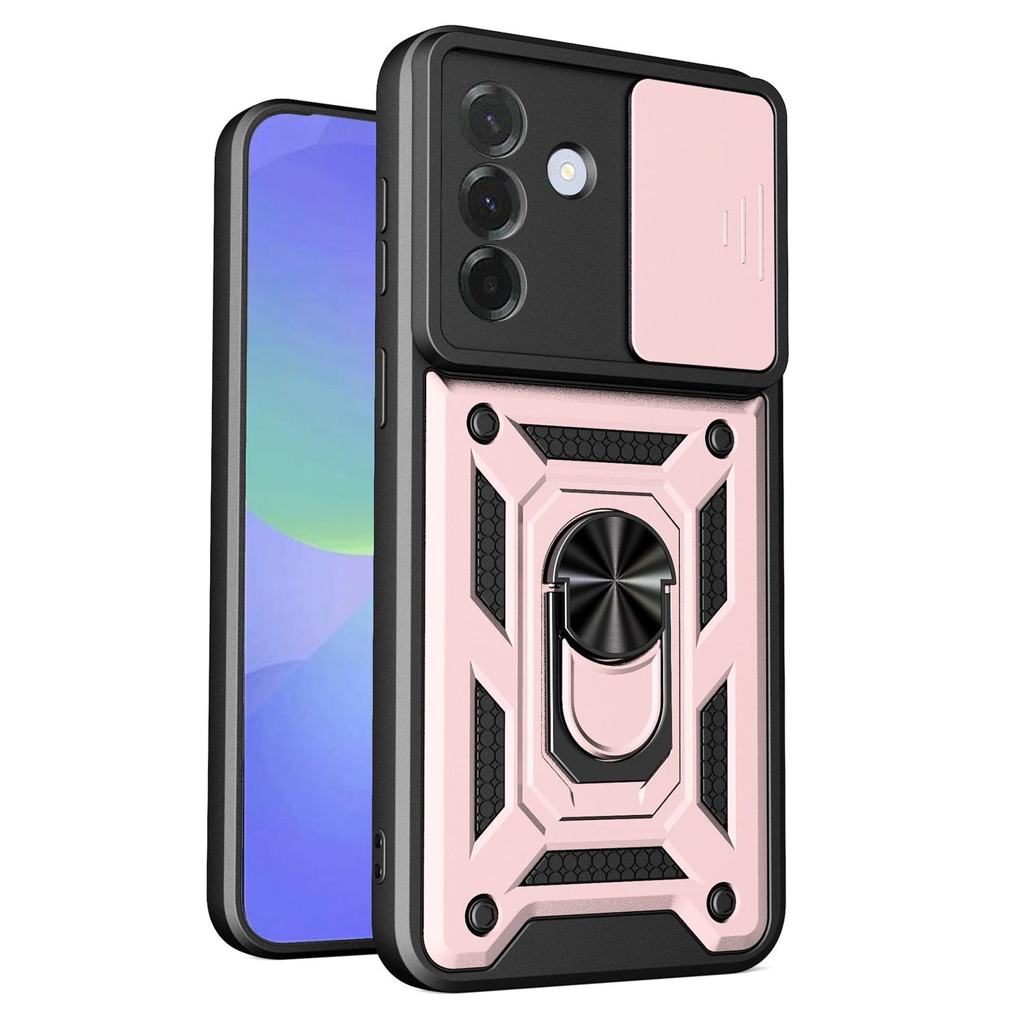 Samsung Galaxy A57 5G Sliding Camera Cover Magnetic Ring Stand Shockproof TPU + PC Protective Phone Case