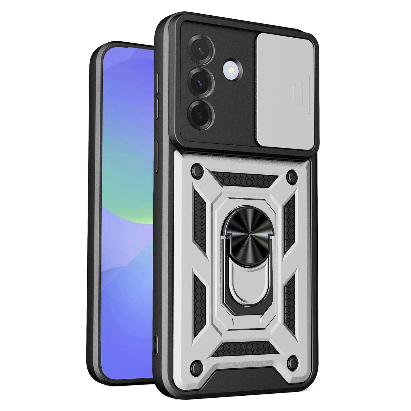 Samsung Galaxy A57 5G Sliding Camera Cover Magnetic Ring Stand Shockproof TPU + PC Protective Phone Case