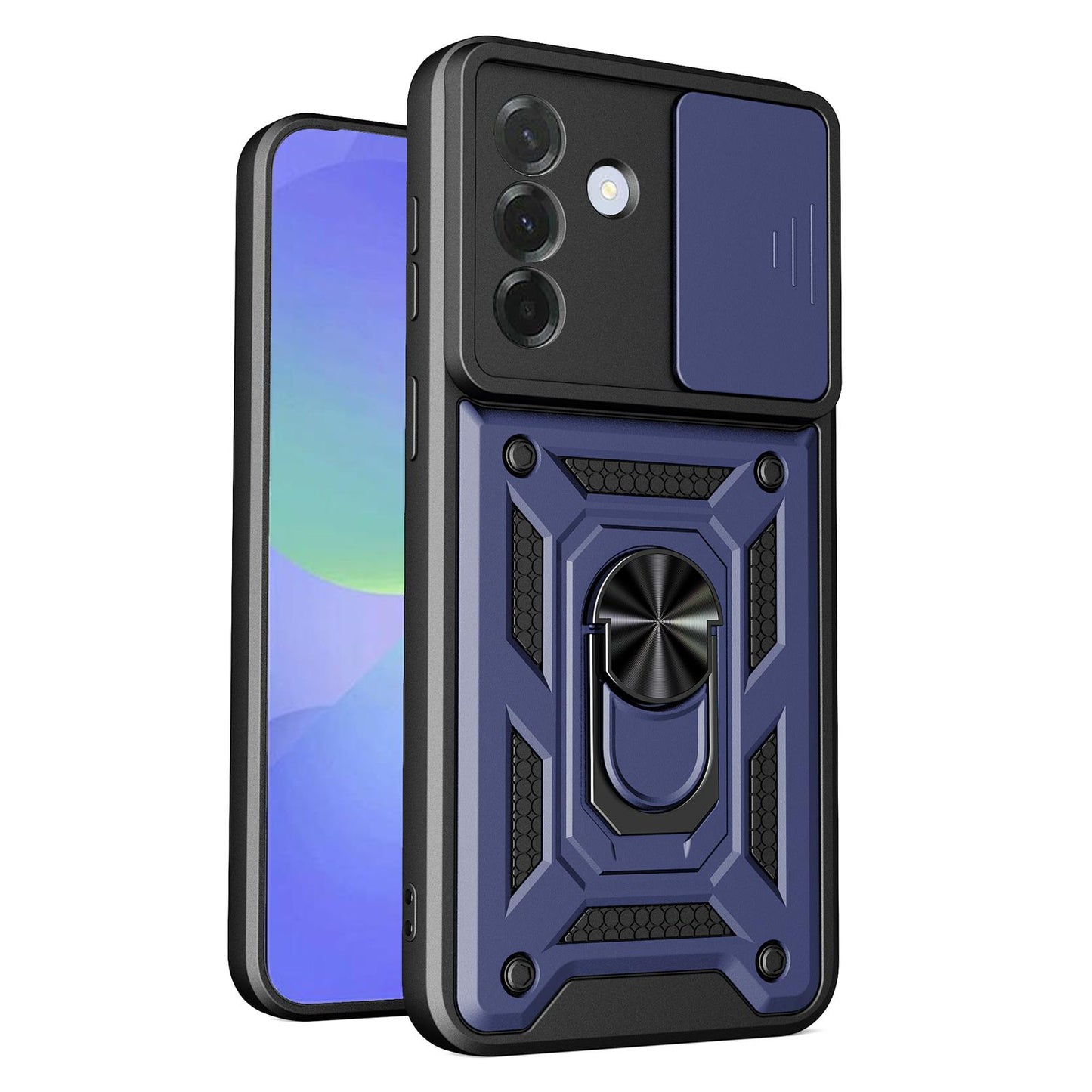 Samsung Galaxy A27 5G Sliding Camera Cover Magnetic Ring Stand Shockproof TPU + PC Protective Phone Case