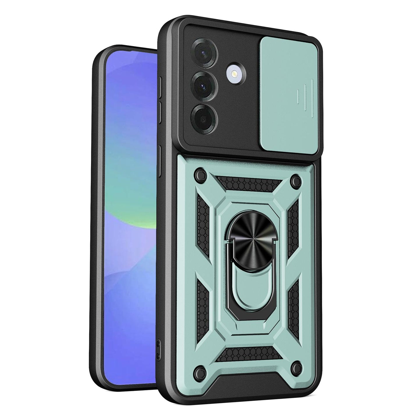 Samsung Galaxy A27 5G Sliding Camera Cover Magnetic Ring Stand Shockproof TPU + PC Protective Phone Case