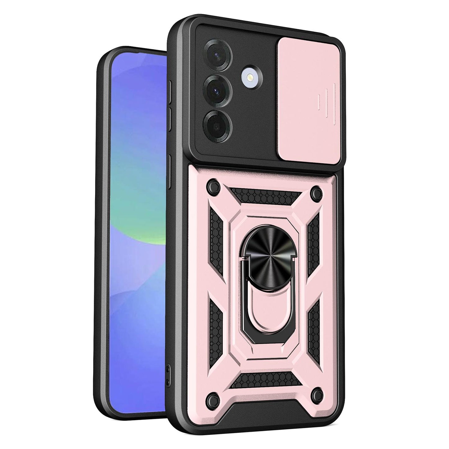 Samsung Galaxy A27 5G Sliding Camera Cover Magnetic Ring Stand Shockproof TPU + PC Protective Phone Case