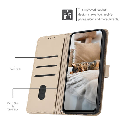 Honor X6a Embossed Kitten PU Leather Wallet Case with Card Slots, Cash Pocket, Kickstand Function, Wrist Lanyard Strap, Full Protective TPU Flip Cover