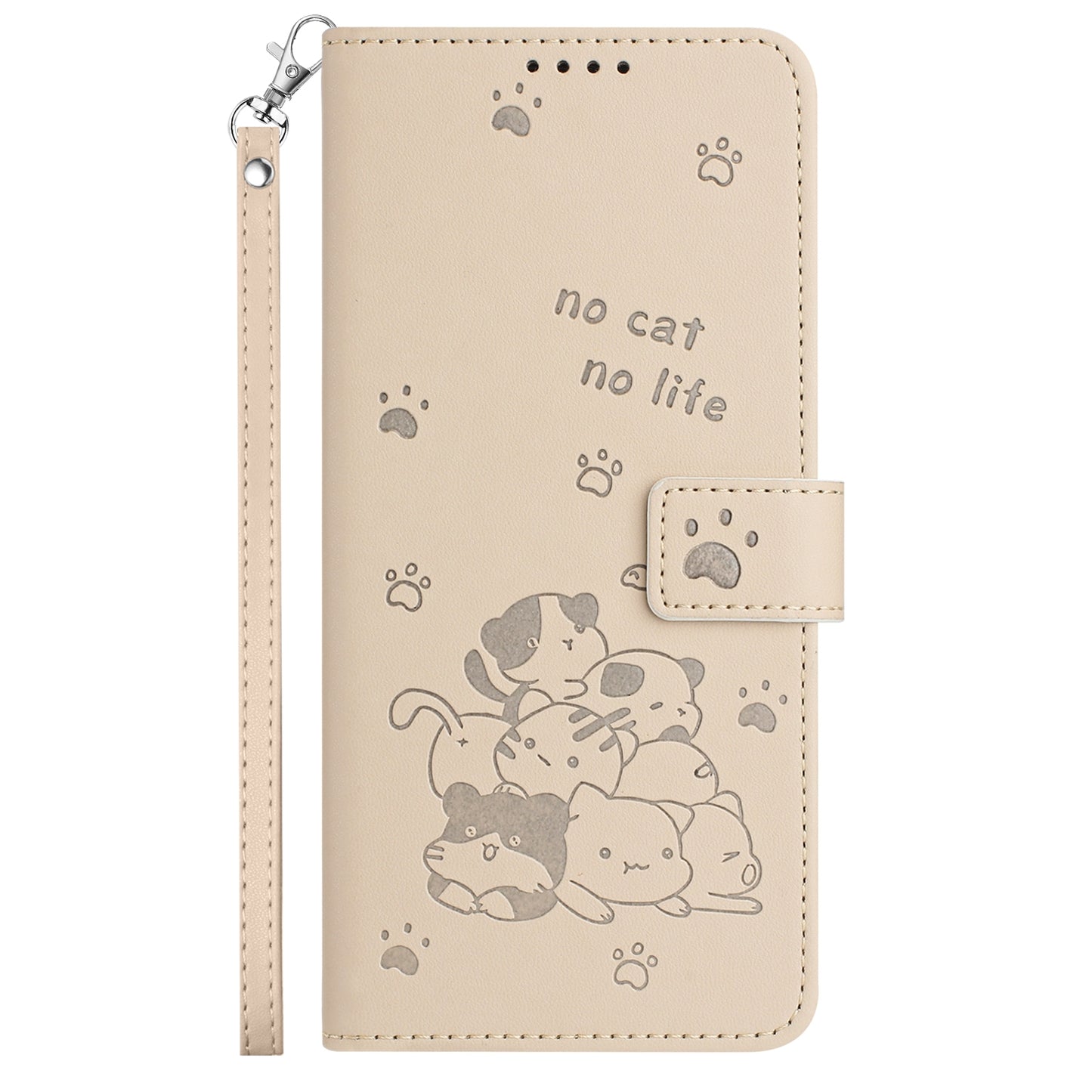 Honor X9c Embossed Kitten PU Leather Wallet Case with Card Slots, Cash Pocket, Kickstand Function, Wrist Lanyard Strap, Full Protective TPU Flip Cover