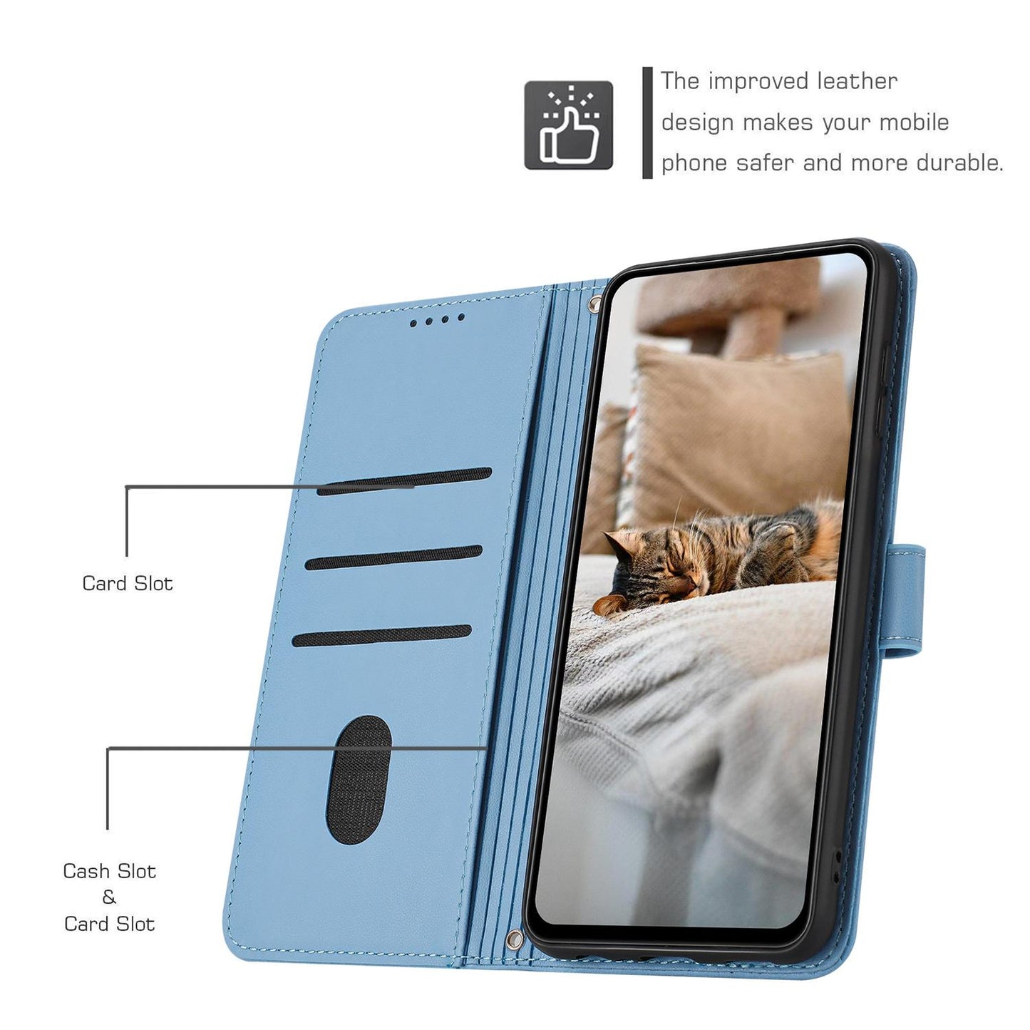 Honor X60 Embossed Kitten PU Leather Wallet Case with Card Slots, Cash Pocket, Kickstand Function, Wrist Lanyard Strap, Full Protective TPU Flip Cover