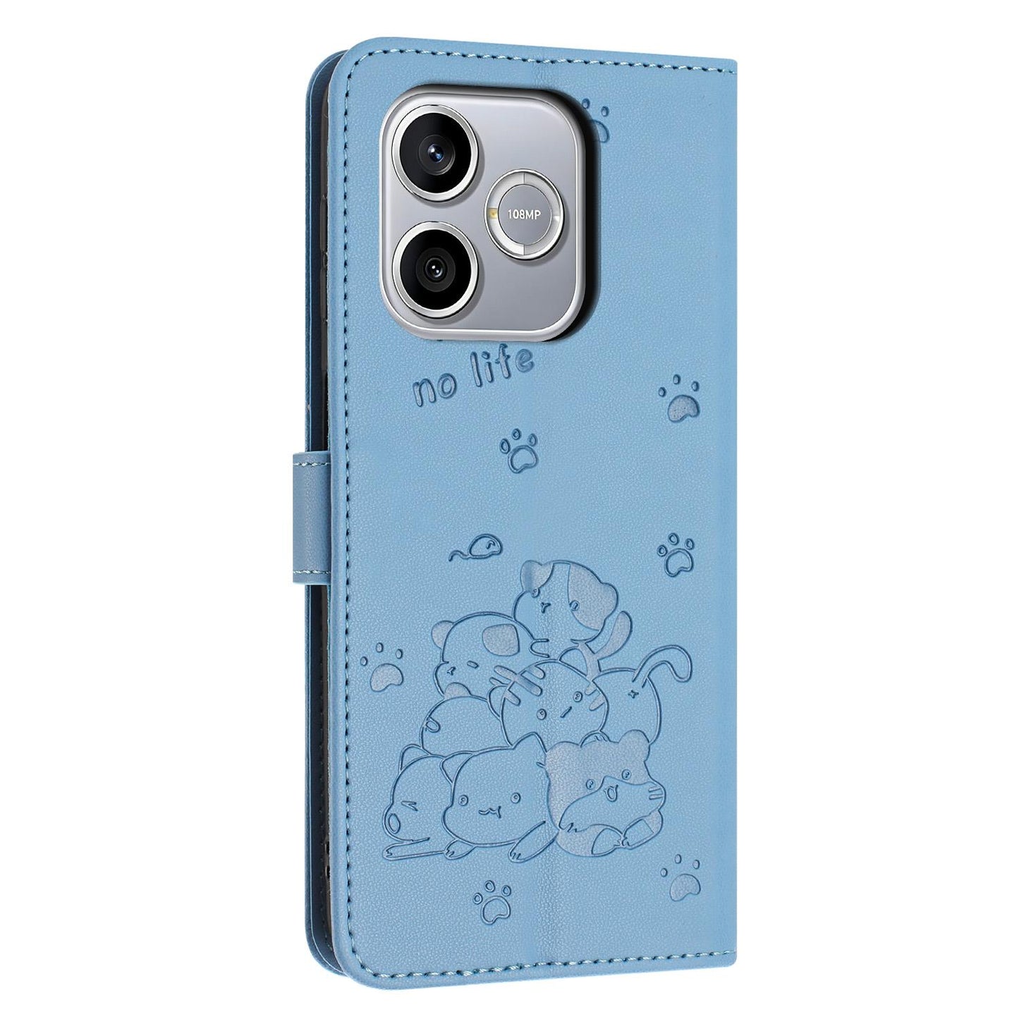 Honor 600 Lite Embossed Kitten PU Leather Wallet Case with Card Slots, Cash Pocket, Kickstand Function, Wrist Lanyard Strap, Full Protective TPU Flip Cover