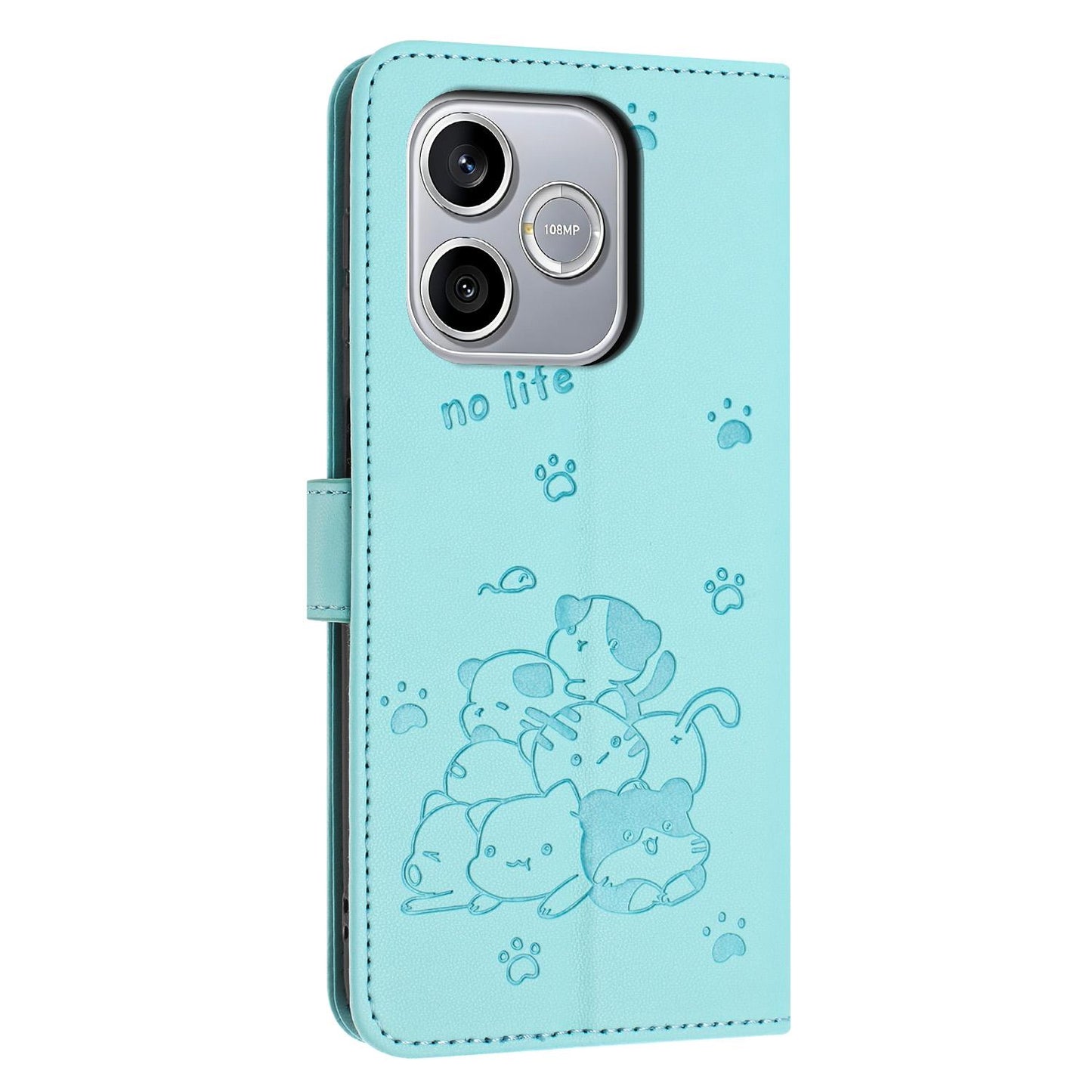 Honor 600 Lite Embossed Kitten PU Leather Wallet Case with Card Slots, Cash Pocket, Kickstand Function, Wrist Lanyard Strap, Full Protective TPU Flip Cover