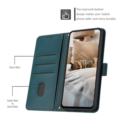 Apple iPhone 13 Pro Embossed Kitten PU Leather Wallet Case with Card Slots, Cash Pocket, Kickstand Function, Wrist Lanyard Strap, Full Protective TPU Flip Cover