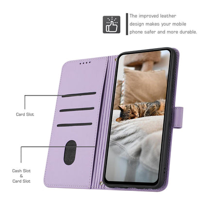 Apple iPhone 17 Pro Max Embossed Kitten PU Leather Wallet Case with Card Slots, Cash Pocket, Kickstand Function, Wrist Lanyard Strap, Full Protective TPU Flip Cover