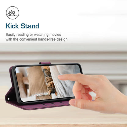 Xiaomi 13T Embossed Kitten PU Leather Wallet Case with Card Slots, Cash Pocket, Kickstand Function, Wrist Lanyard Strap, Full Protective TPU Flip Cover