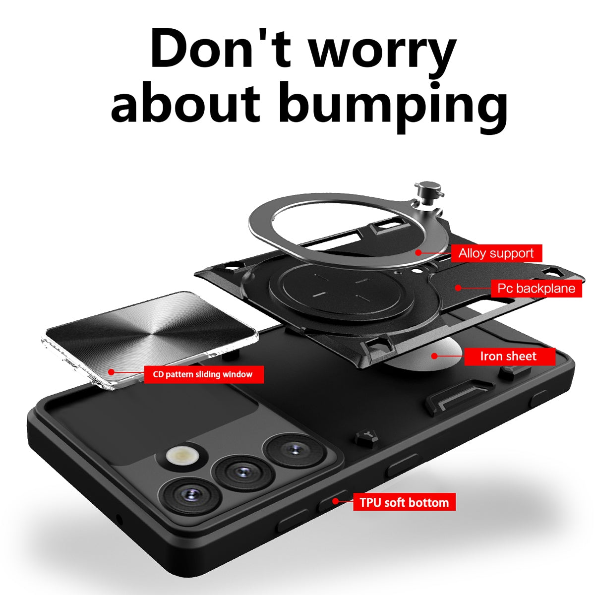 Samsung Galaxy S25 5G Magnetic Holder CD Texture Sliding Camshield Phone Case, TPU PC Shockproof Cover