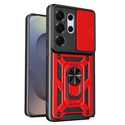 Samsung Galaxy S26 Ultra 5G Sliding Camera Cover Magnetic Ring Stand Shockproof TPU + PC Protective Phone Case