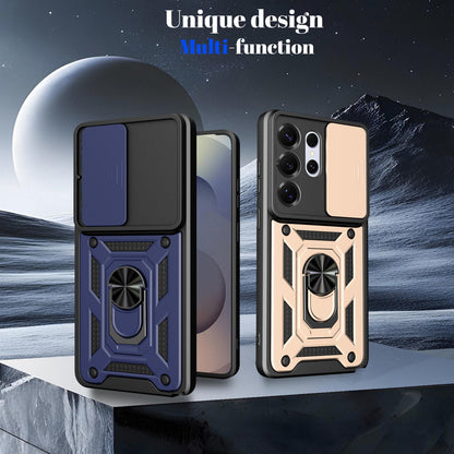 Samsung Galaxy S26 Ultra 5G Sliding Camera Cover Magnetic Ring Stand Shockproof TPU + PC Protective Phone Case
