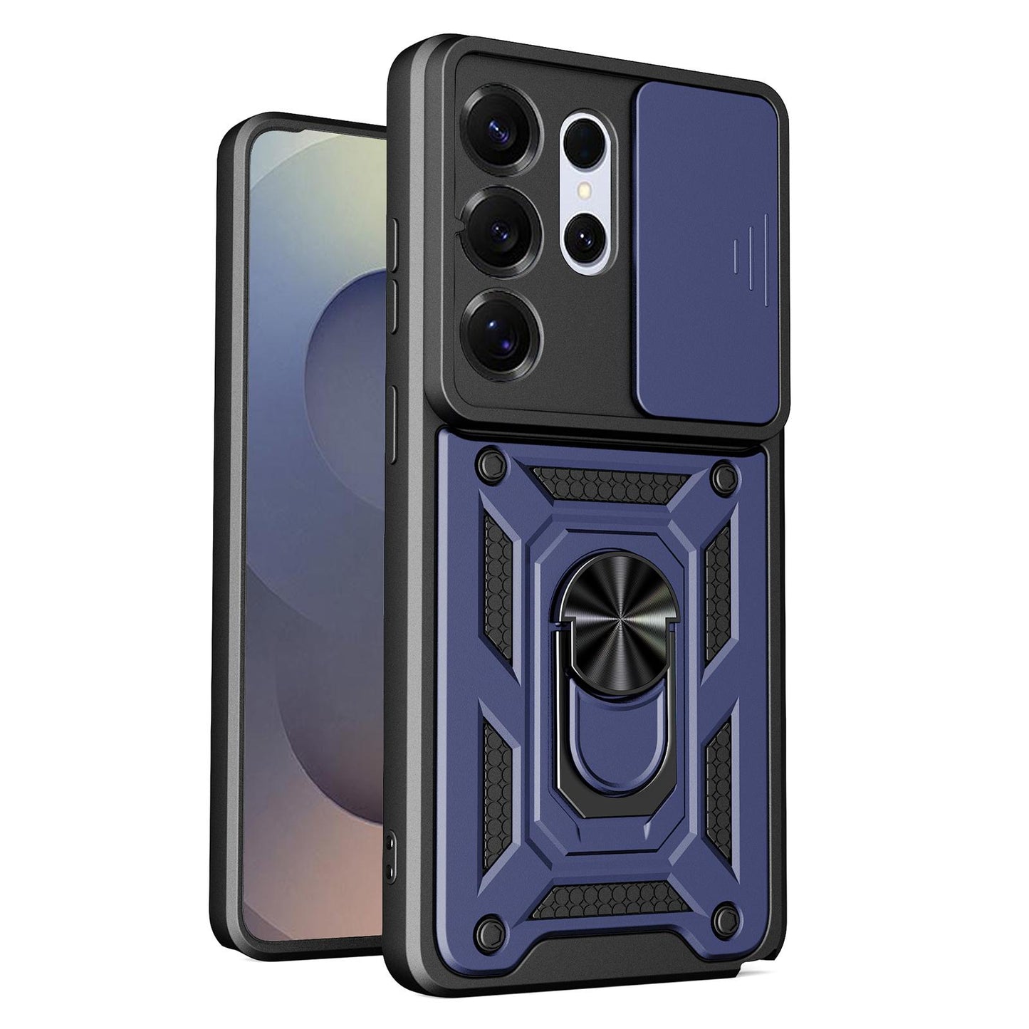 Samsung Galaxy S26 Ultra 5G Sliding Camera Cover Magnetic Ring Stand Shockproof TPU + PC Protective Phone Case
