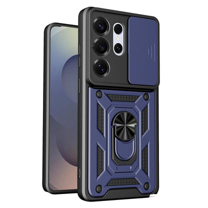 Samsung Galaxy S26 Ultra 5G Sliding Camera Cover Magnetic Ring Stand Shockproof TPU + PC Protective Phone Case
