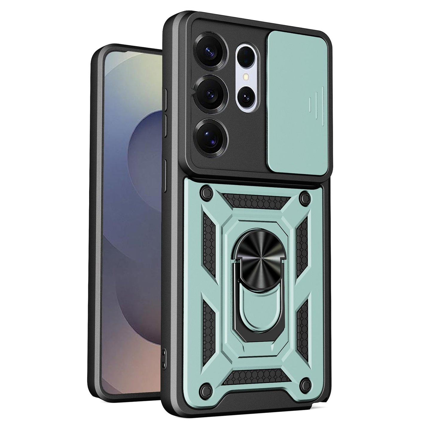 Samsung Galaxy S26 Ultra 5G Sliding Camera Cover Magnetic Ring Stand Shockproof TPU + PC Protective Phone Case