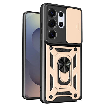 Samsung Galaxy S26 Ultra 5G Sliding Camera Cover Magnetic Ring Stand Shockproof TPU + PC Protective Phone Case