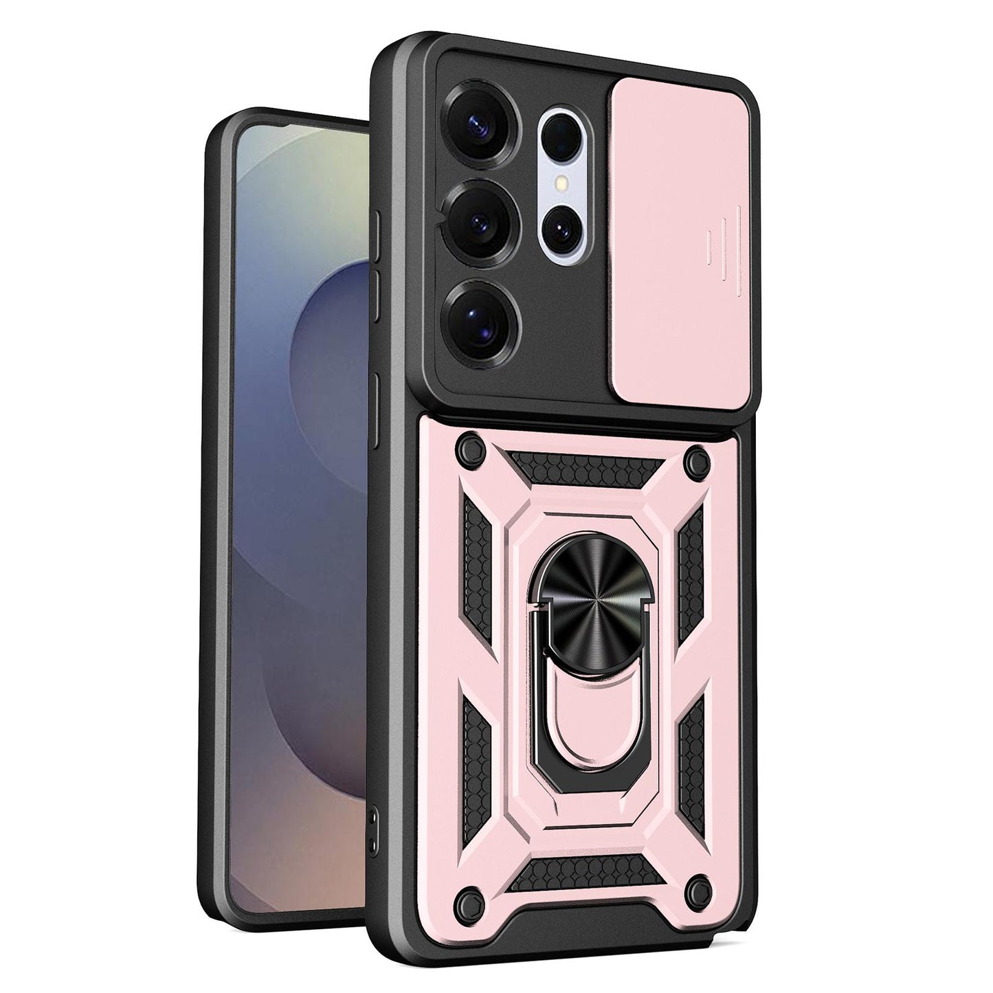 Samsung Galaxy S26 Ultra 5G Sliding Camera Cover Magnetic Ring Stand Shockproof TPU + PC Protective Phone Case