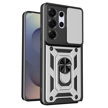 Samsung Galaxy S26 Ultra 5G Sliding Camera Cover Magnetic Ring Stand Shockproof TPU + PC Protective Phone Case