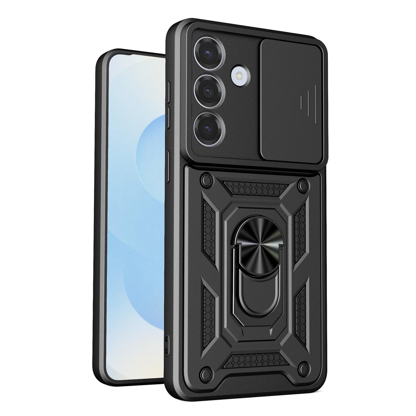 Samsung Galaxy S26+ 5G Sliding Camera Cover Magnetic Ring Stand Shockproof TPU + PC Protective Phone Case