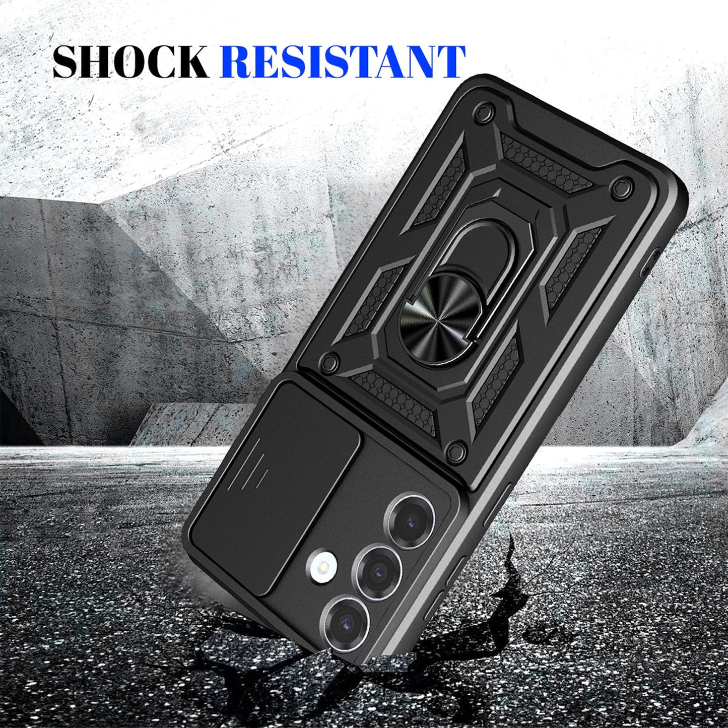 Samsung Galaxy S26+ 5G Sliding Camera Cover Magnetic Ring Stand Shockproof TPU + PC Protective Phone Case